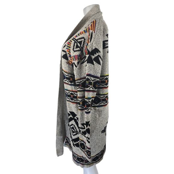 Northern Angel Colorful Aztec Long Line Tight Knit Cardigan OSFM - Picture 3 of 6